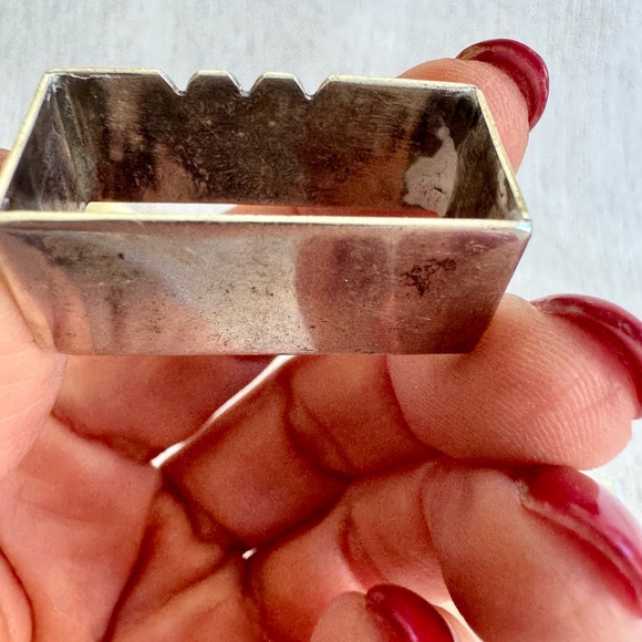 Vintage sterling silver belt buckle and two keepers. 1.25” - Picture 5 of 10